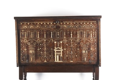 Lot 102 - An Italian walnut and bone-inlaid cabinet 'alla certosina', 17th century and later