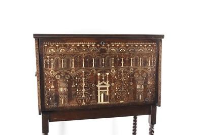 Lot 102 - An Italian walnut and bone-inlaid cabinet 'alla certosina', 17th century and later