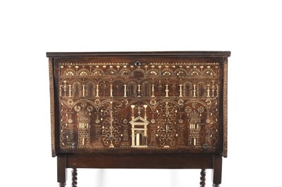 Lot 102 - An Italian walnut and bone-inlaid cabinet 'alla certosina', 17th century and later