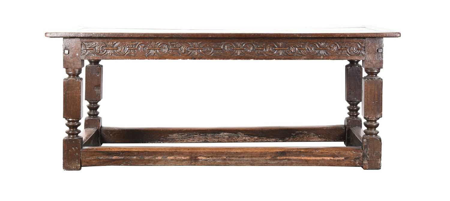 Lot 79 - A 17th century oak refectory table, probably Dutch