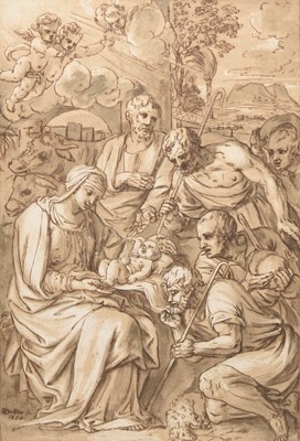 Lot Attributed to Adrien Dassier (Lyon 1655-1690) The Adoration of the Shepherds
