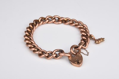 Lot 294 - A 9ct rose gold hollow curb link bracelet