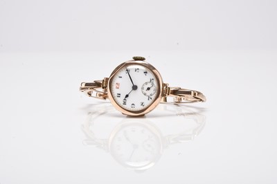 Lot 434 - A lady's 9ct gold bracelet watch