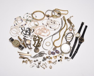 Lot 365 - A collection of costume jewellery and watches