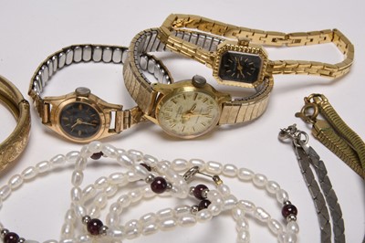 Lot 365 - A collection of costume jewellery and watches
