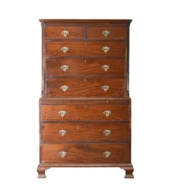 Lot 89 - A George III mahogany chest on chest