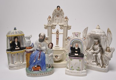 Lot 112 - A group of Staffordshire including religious portrait figures, 19th century