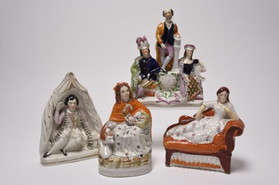 Lot 116 - Staffordshire figures including Shakespeare and two others