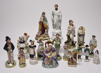 Lot 117 - A group of Staffordshire and other figures, 19th century onwards