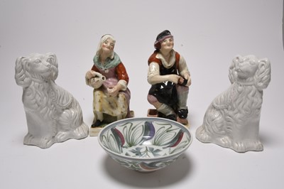 Lot 118 - Staffordshire pottery together with a bowl by Laurence McGowan
