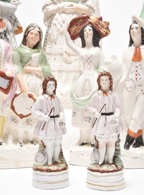 Lot 119 - Staffordshire figures including Dick Turpin, Queen Victoria and St. George