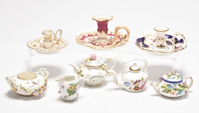 Lot 217 - English and European miniatures with three chambersticks