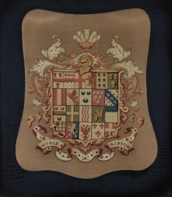 Lot 33 - A pair of armorial tapestries, 19th century