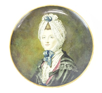 Lot 152 - A Minton portrait charger of Elizabeth Gunning by E. Broughton, dated 1875