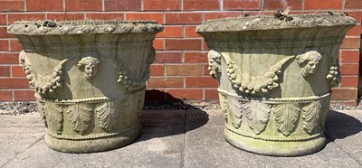 Lot 113 - A pair of composition garden urns, circa 1900