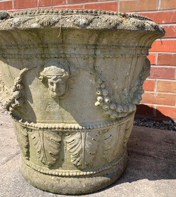 Lot 113 - A pair of composition garden urns, circa 1900