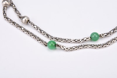 Lot A white metal byzantine chain necklace