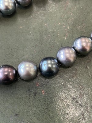 Lot 151 - A uniform Tahitian cultured pearl necklace