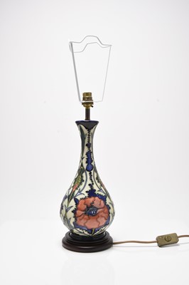 Lot 189 - A contemporary Moorcroft 'Poppy' baluster lamp