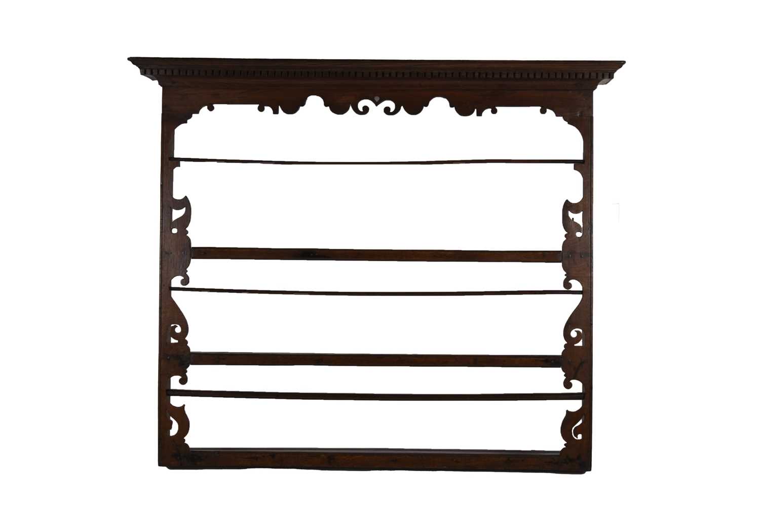 Lot 83 - An 18th century oak delft rack, probably North Wales