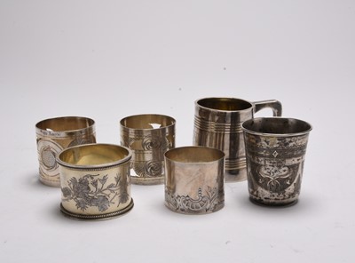 Lot 11 - A small collection of Russian silver