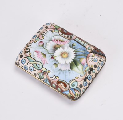 Lot 7 - A Russian silver and cloisonne enamel purse