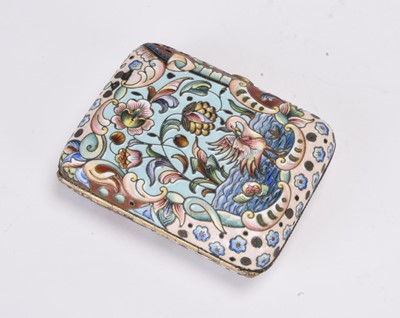 Lot 7 - A Russian silver and cloisonne enamel purse