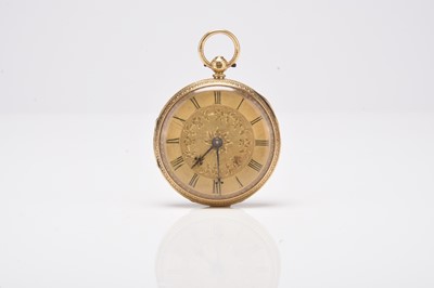Lot 387 - A lady's 18ct gold open face pocket watch