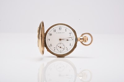 Lot 388 - Moser & Co: A lady's 14ct gold hunter pocket watch