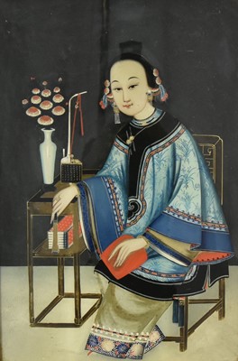 Lot 370 - Two Chinese Reverse Glass Paintings