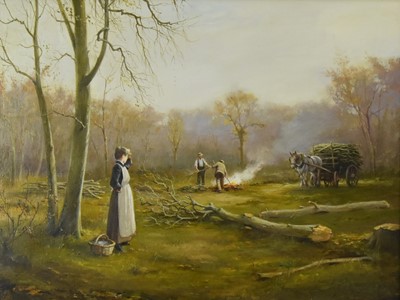 Lot 387 - British School, Logging in the Woods