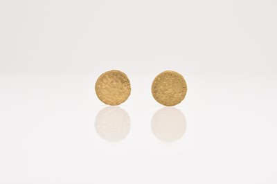 Lot Elizabeth, two gold one Rouble, dated 1756