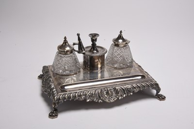 Lot 122 - A Victorian silver presentation ink well
