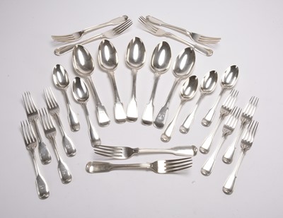Lot 72 - A collection of Fiddle and Thread pattern silver flatware