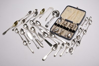 Lot 42 - A collection of silver flatware