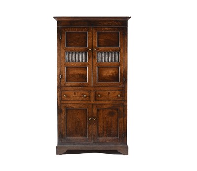 Lot 107 - A late 18th century oak and ash food or cheese cupboard, North Wales