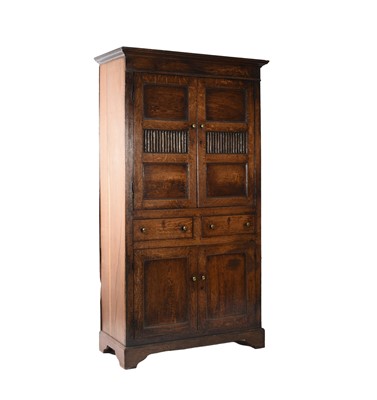 Lot 107 - A late 18th century oak and ash food or cheese cupboard, North Wales