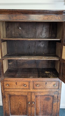 Lot 107 - A late 18th century oak and ash food or cheese cupboard, North Wales