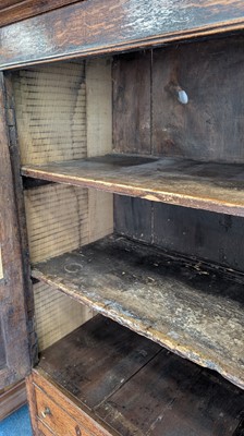 Lot 107 - A late 18th century oak and ash food or cheese cupboard, North Wales