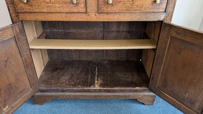 Lot 107 - A late 18th century oak and ash food or cheese cupboard, North Wales