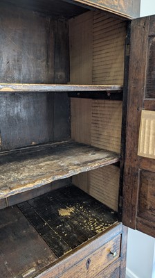 Lot 107 - A late 18th century oak and ash food or cheese cupboard, North Wales
