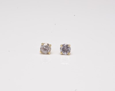 Lot 198 - A pair of white sapphire stud earrings