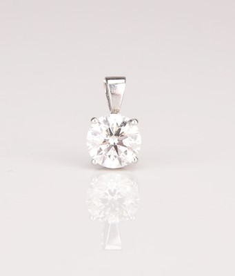 Lot A platinum single stone brilliant cut diamond pendant