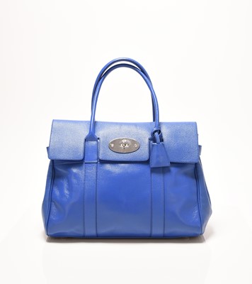 Lot 130 - A Mulberry Bluebell Leather Bayswater Bag with silver hardware
