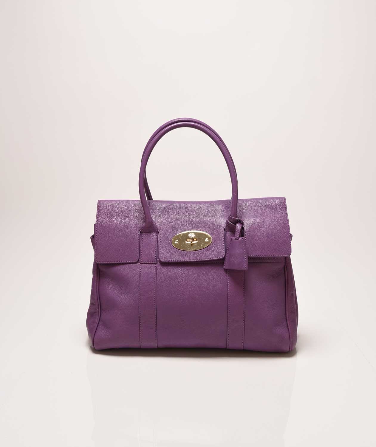 Lot 374 - A Mulberry Heather Leather Bayswater Bag with gold hardware