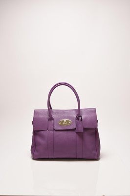 Lot 374 - A Mulberry Heather Leather Bayswater Bag with gold hardware