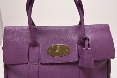Lot 374 - A Mulberry Heather Leather Bayswater Bag with gold hardware