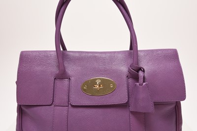 Lot 374 - A Mulberry Heather Leather Bayswater Bag with gold hardware