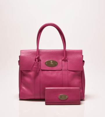 Lot A Mulberry Leather Bayswater Bag in Mulberry Pink with wallet in similar colour (2)
