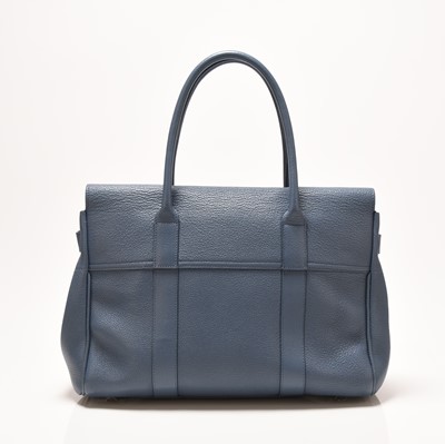 Lot 269 - A Mulberry Grey Blue Leather Bayswater Bag with silver hardware